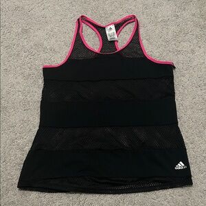 Adidas Black Tank Top with Pink Accents